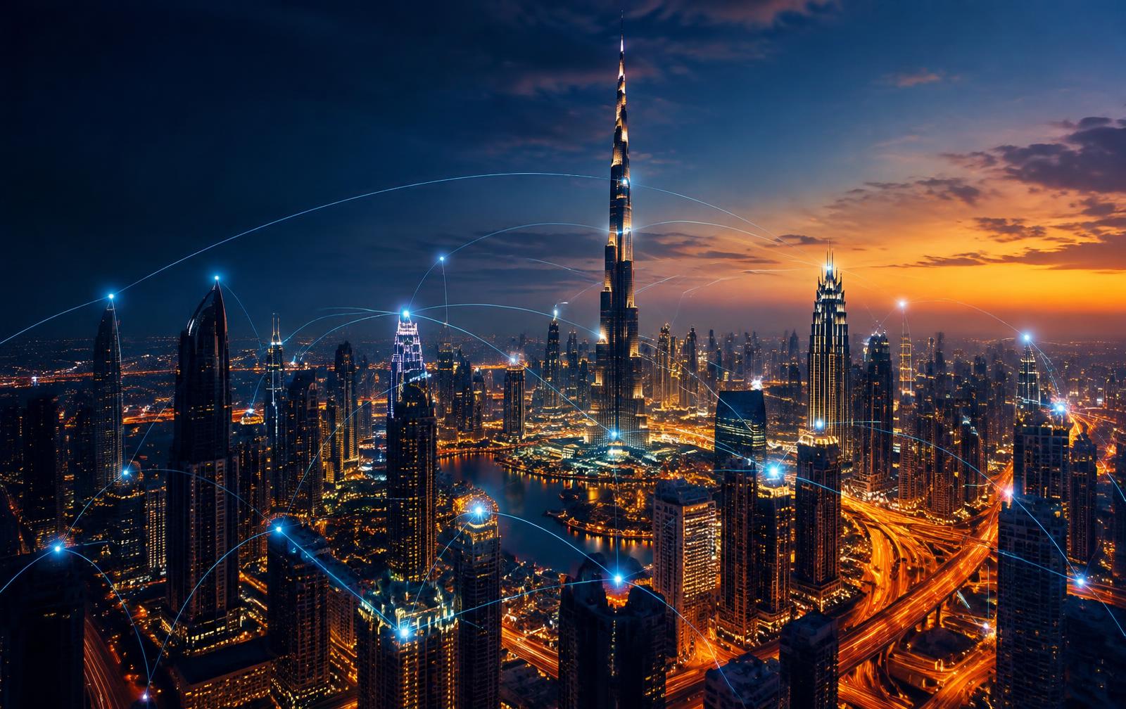 Dubai skyline at dusk